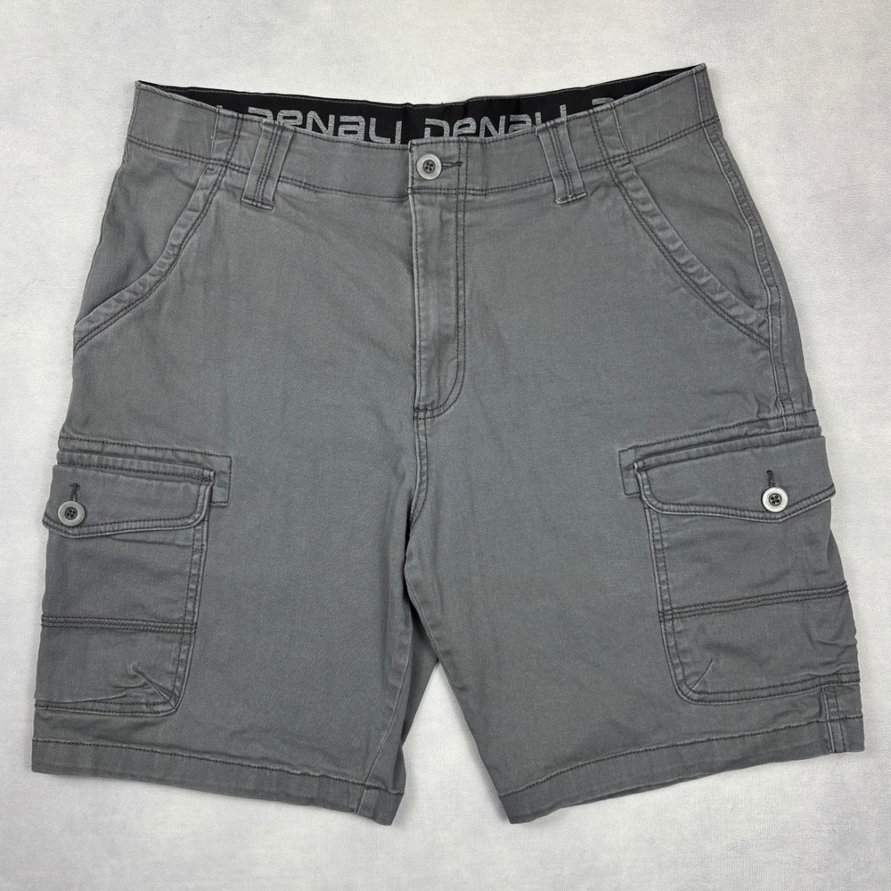 Denali Mens Gray Cargo Shorts Size 32 Cotton Stretch Utility Hiking D435662